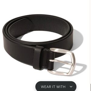 NWT Faherty Men's Black Leather Belt